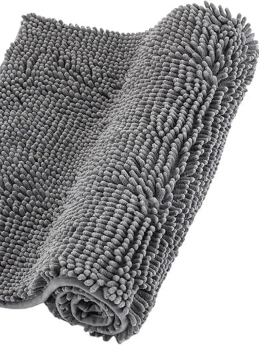 Chenille Bathroom Rugs Non Slip Bath Bathroom Accessories (Dark Grey, 16